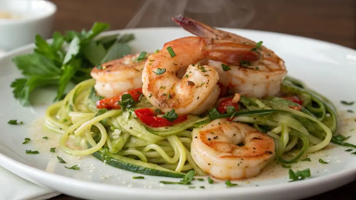Delicious Garlic Butter Shrimp Zucchini Noodles