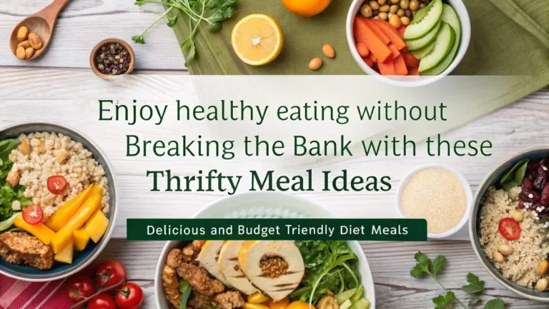 The Ultimate Guide to Thrifty & Delicious Budget Friendly Diet Meals 8 Variety of colorful, budget friendly, and healthy meals, including salads, wraps, and bowls.