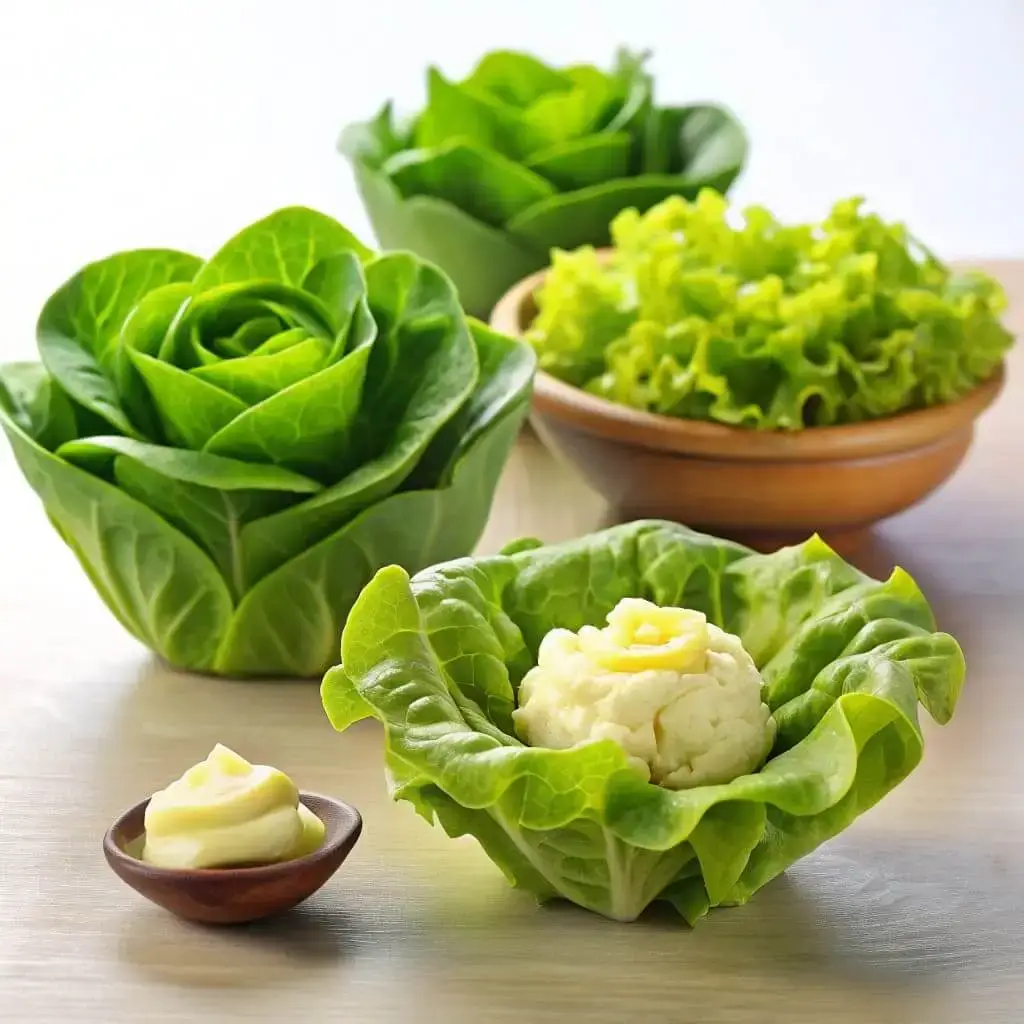 The Easy & Best Ground Beef Taco Lettuce Wraps Ever 2 Iceberg, Romaine, and Butter lettuce leaves prepared for making wraps