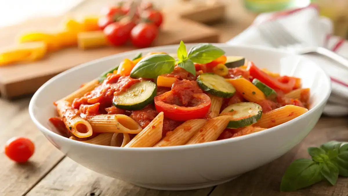 The Best Gluten Free Pasta with Marinara & Veggies Ever 1 gluten free pasta with marinara & veggies